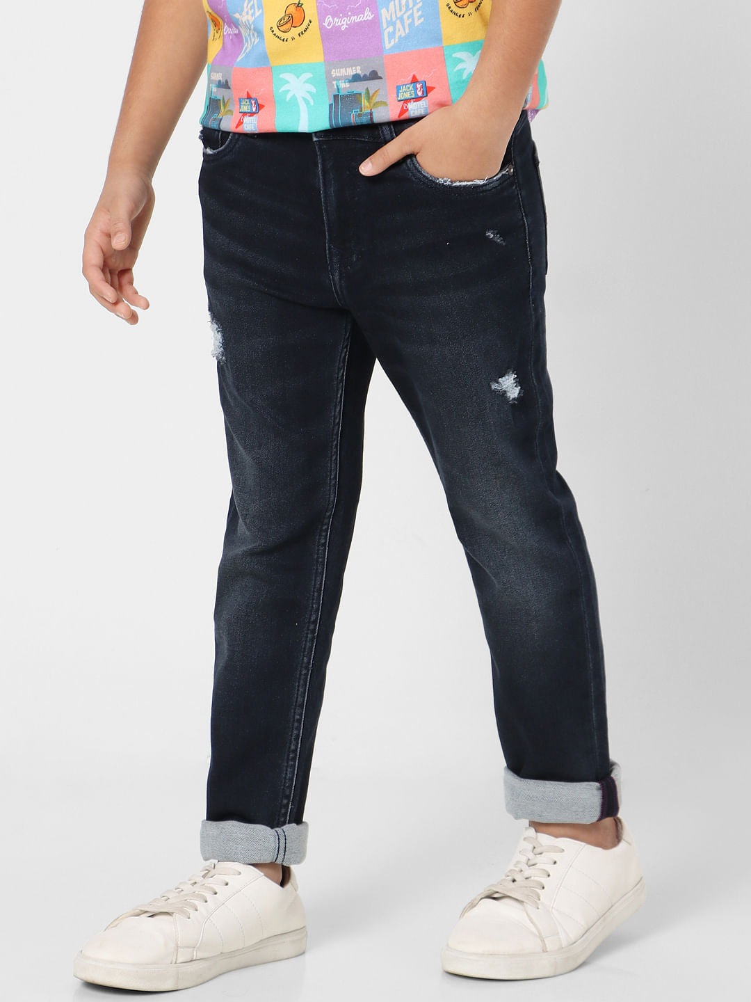 Boys Blue Mid Rise Clark Straight Jeans