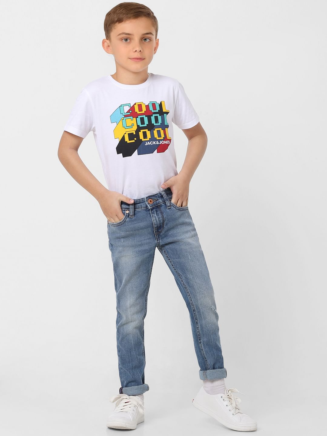 Boys Blue Mid Rise Glenn Slim Fit Jeans