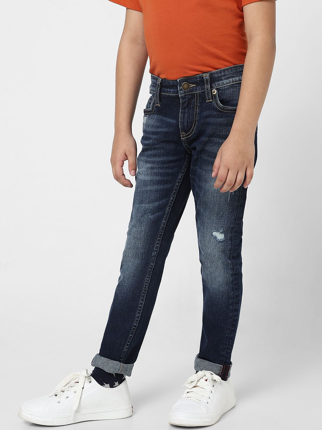 Boys Blue Mid Rise Glenn Slim Fit Jeans