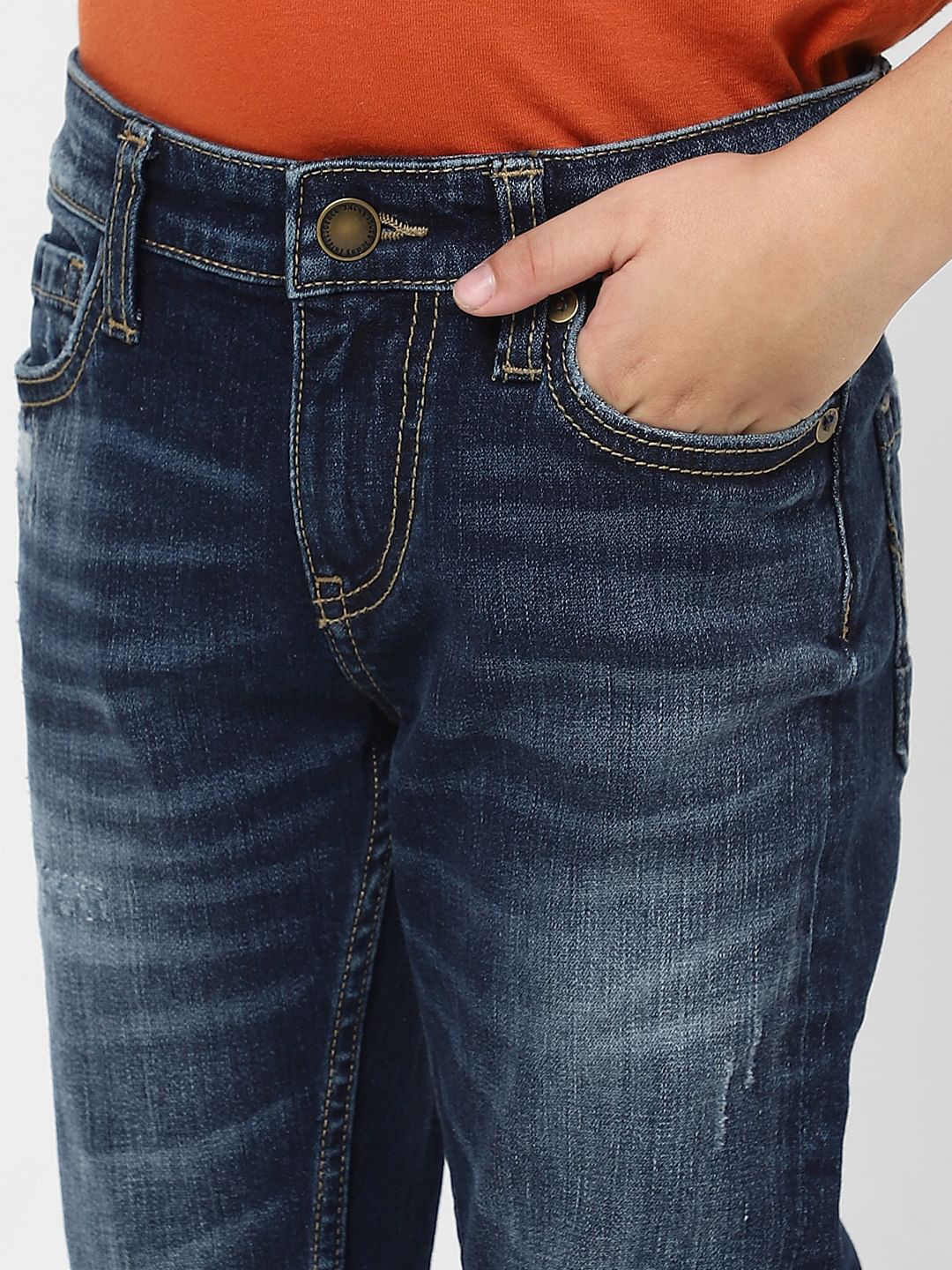 Boys Blue Mid Rise Glenn Slim Fit Jeans