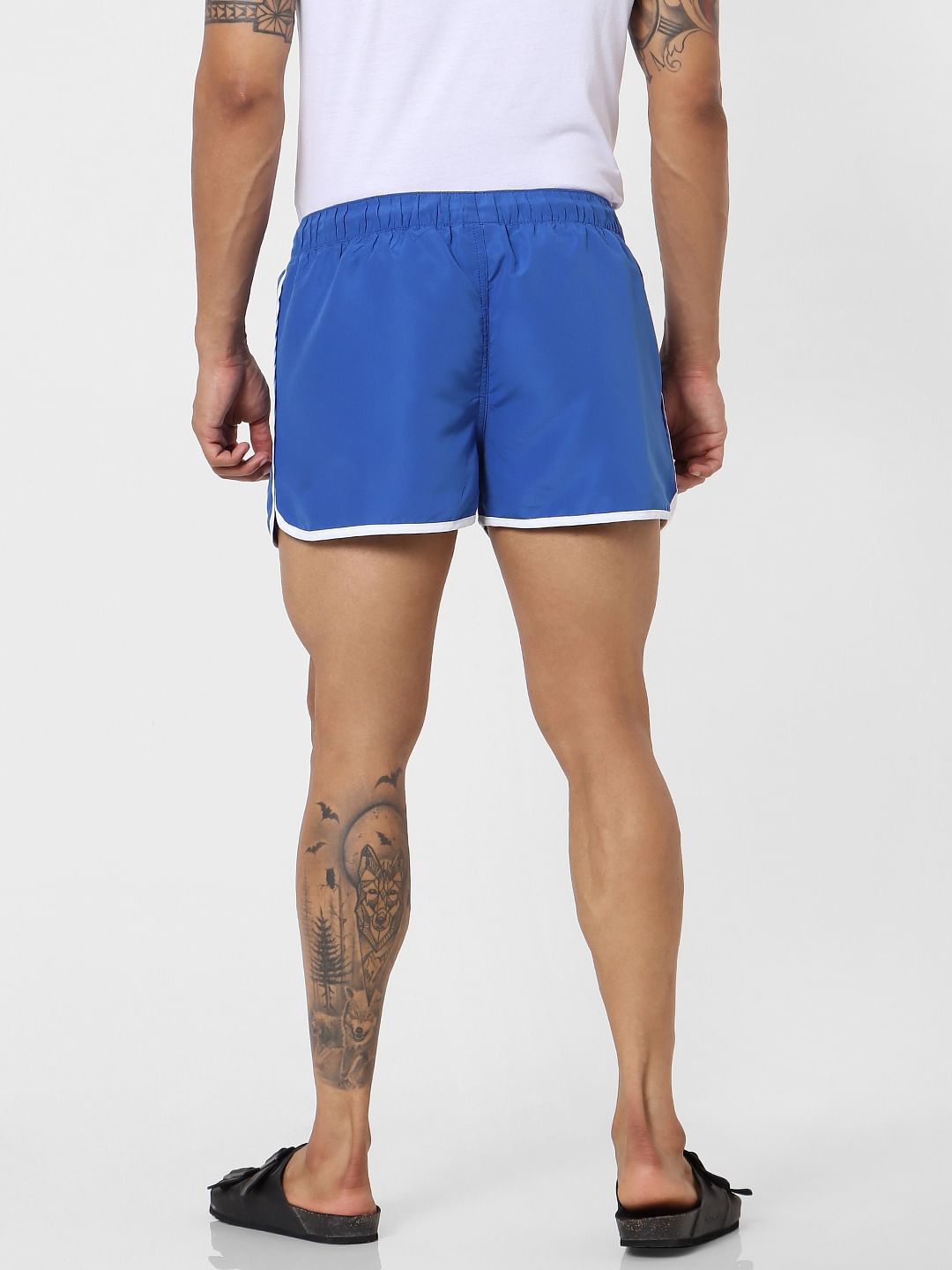 Blue Mid Rise Swimshorts