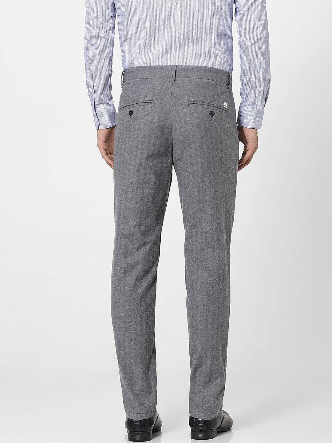 Light Grey Mid Rise Pants
