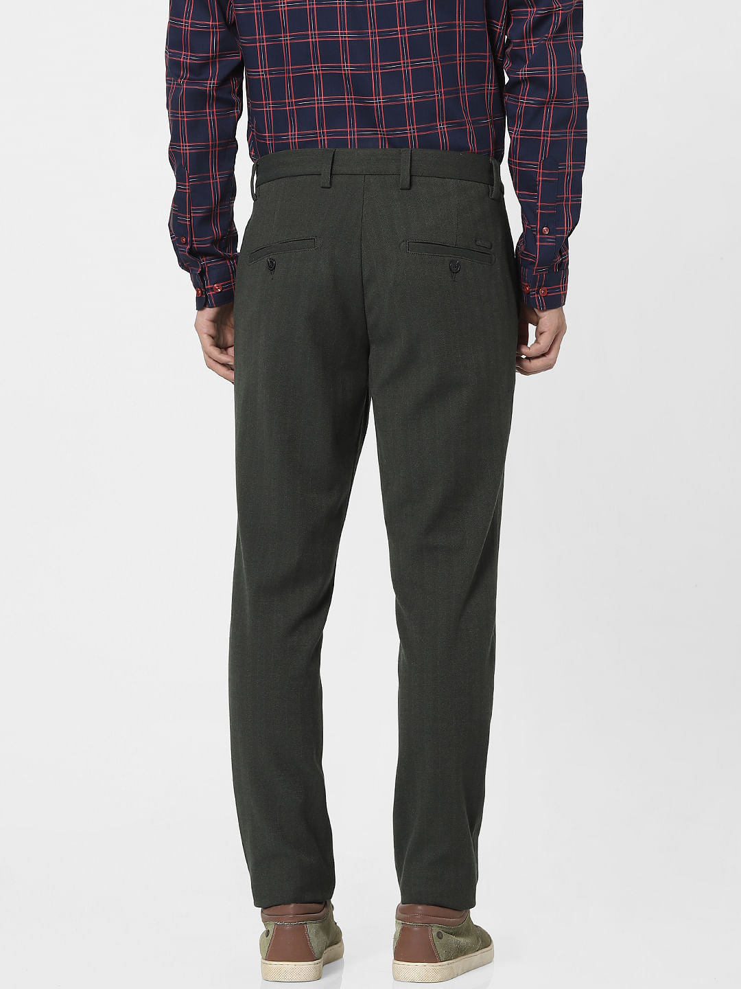 Green Mid Rise Pants