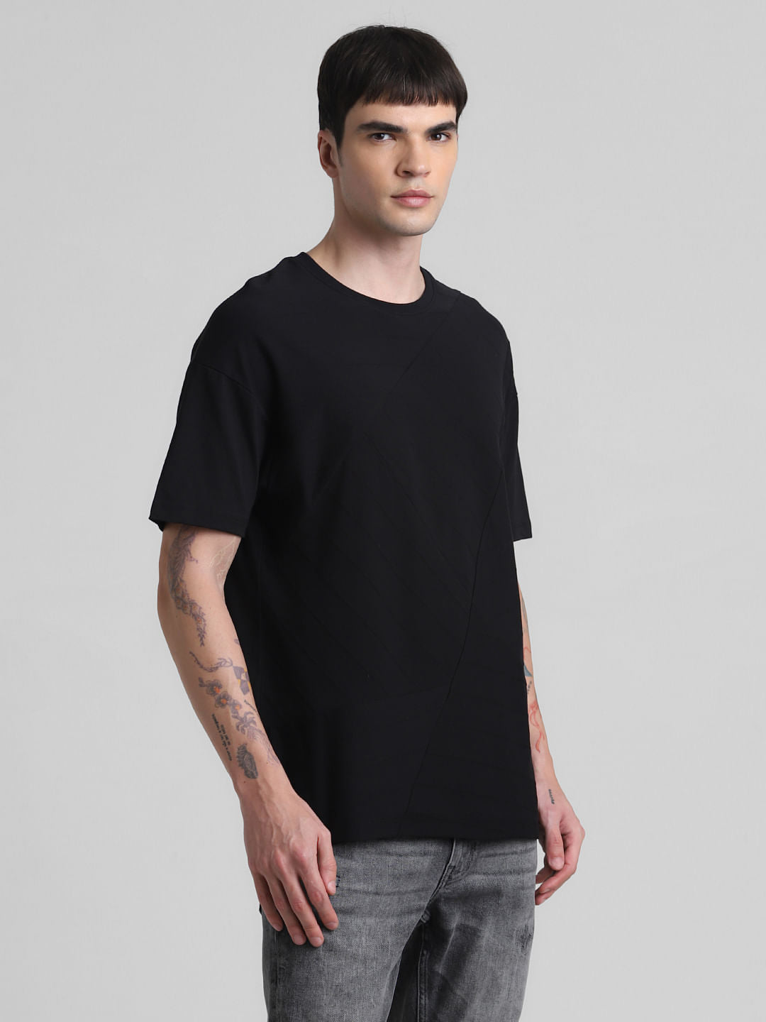 Black Oversized Crew Neck T-shirt