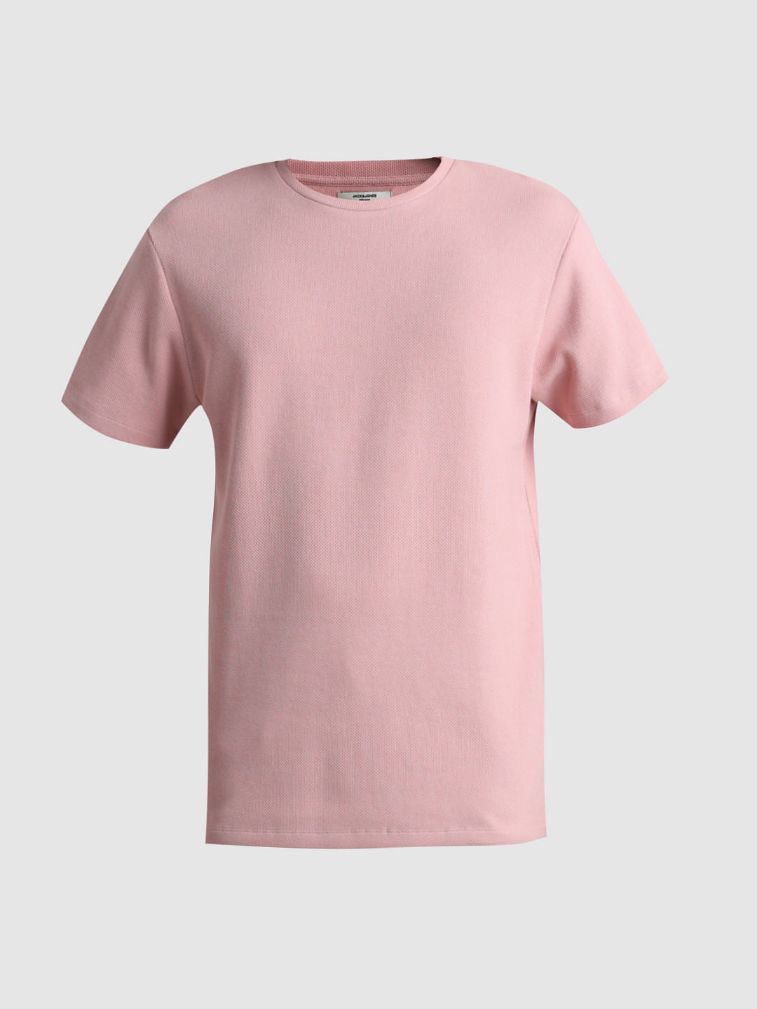 Peach Cotton Crew Neck T-shirt