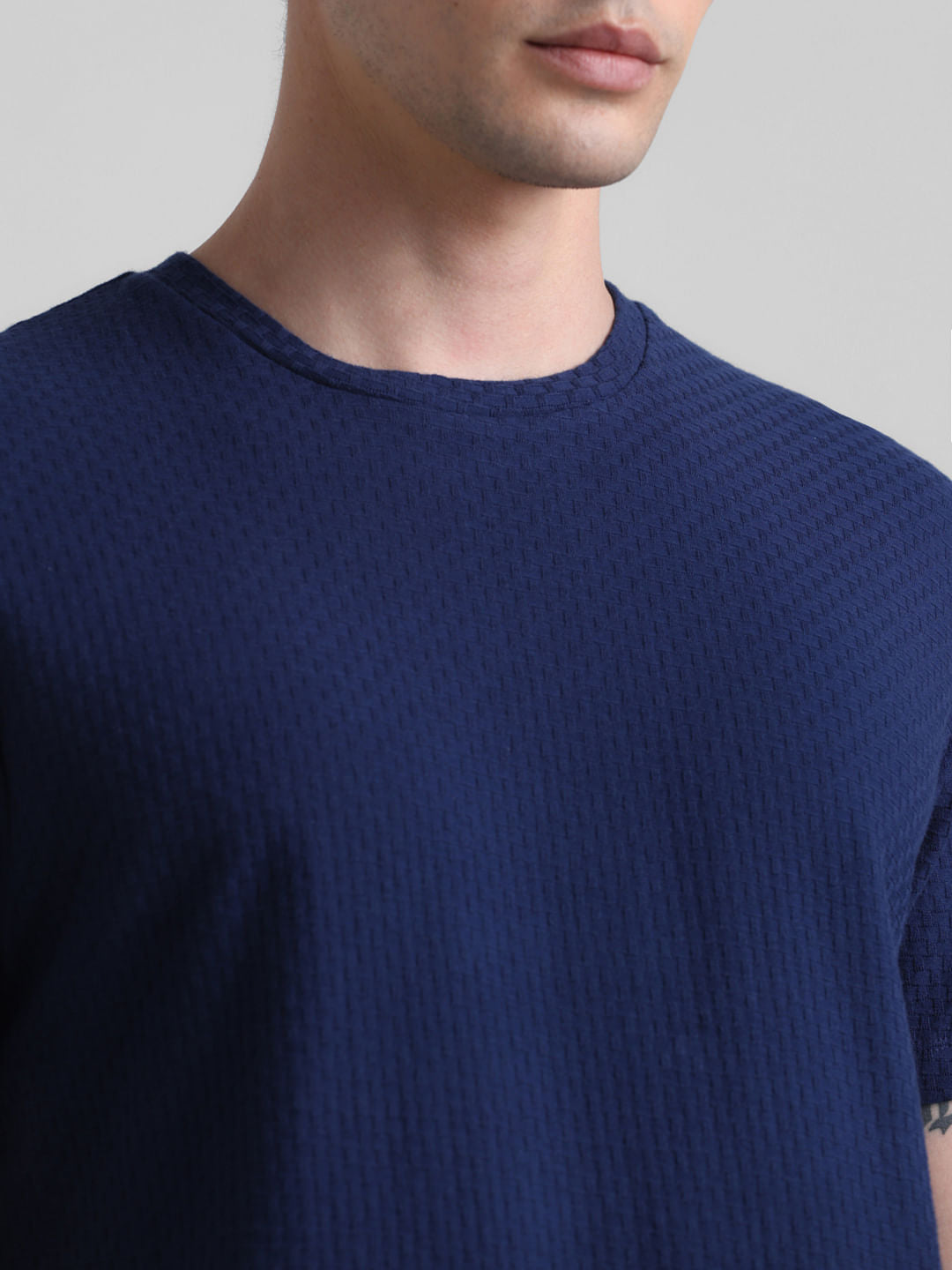 Navy Cotton Crew Neck T-shirt