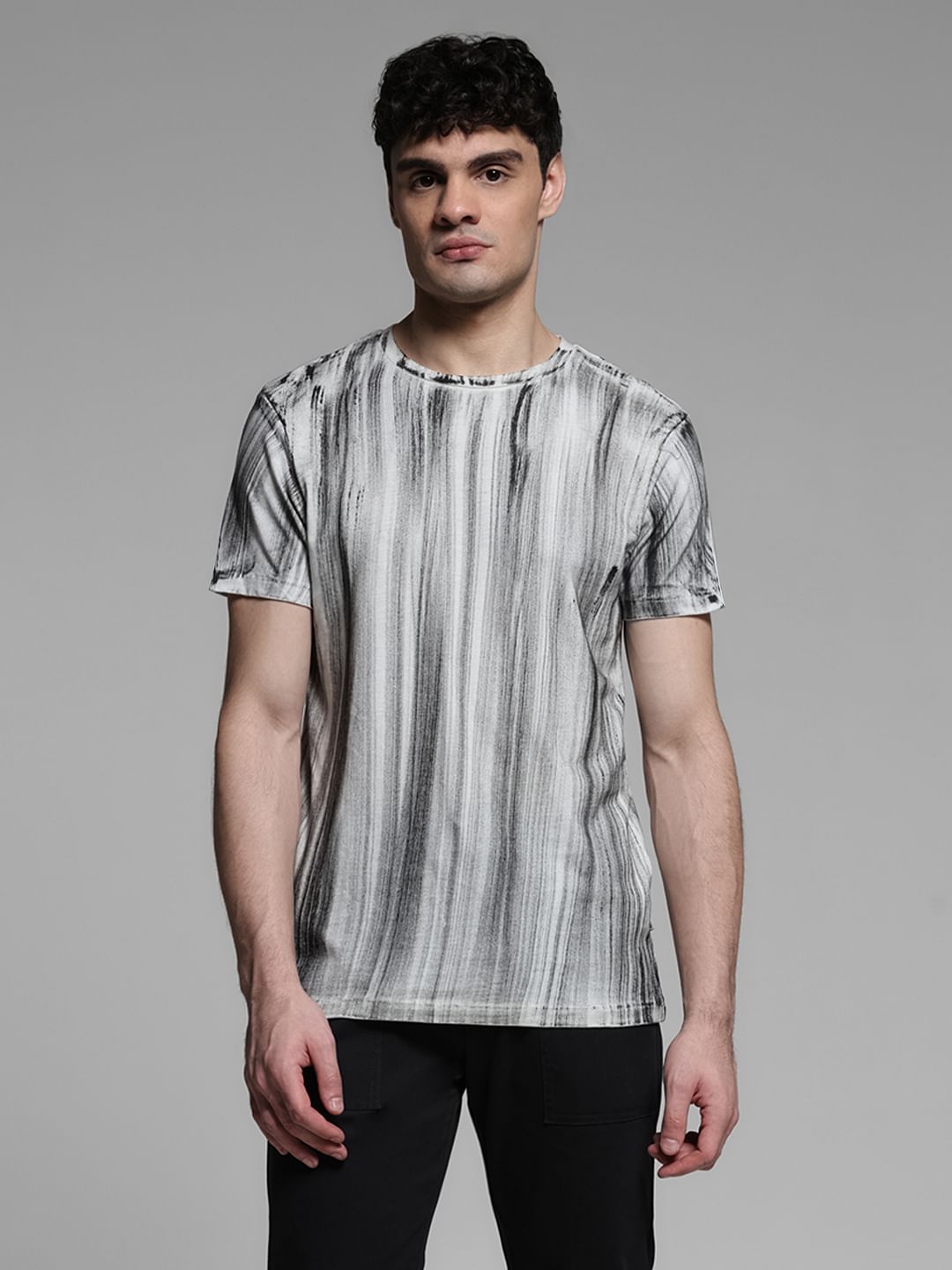 White Jacquard Printed T-shirt