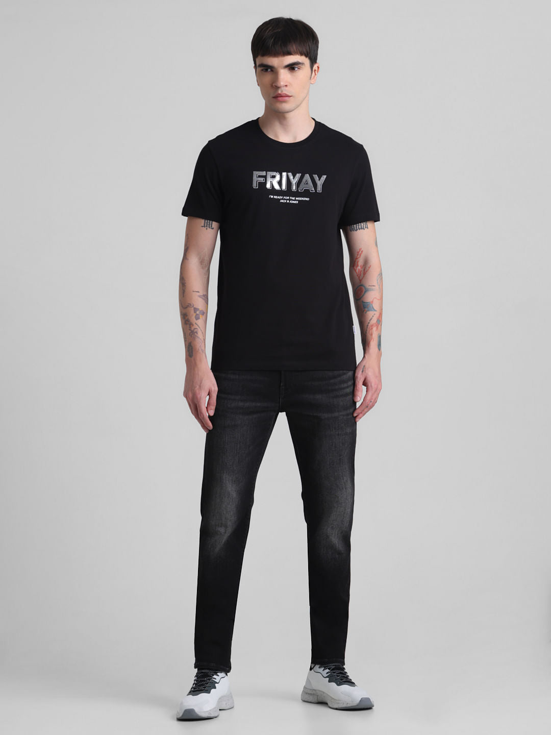 Black FRIYAY Text T-shirt