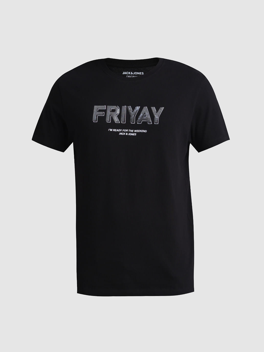 Black FRIYAY Text T-shirt
