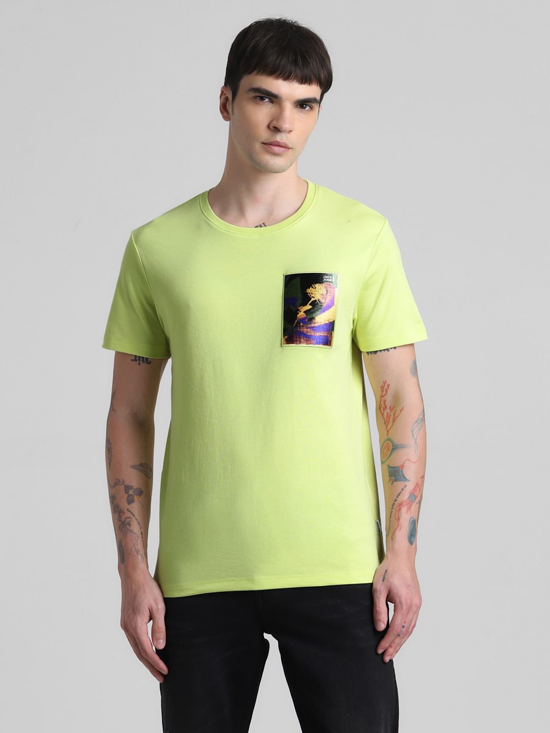 Green Applique Pocket T-shirt