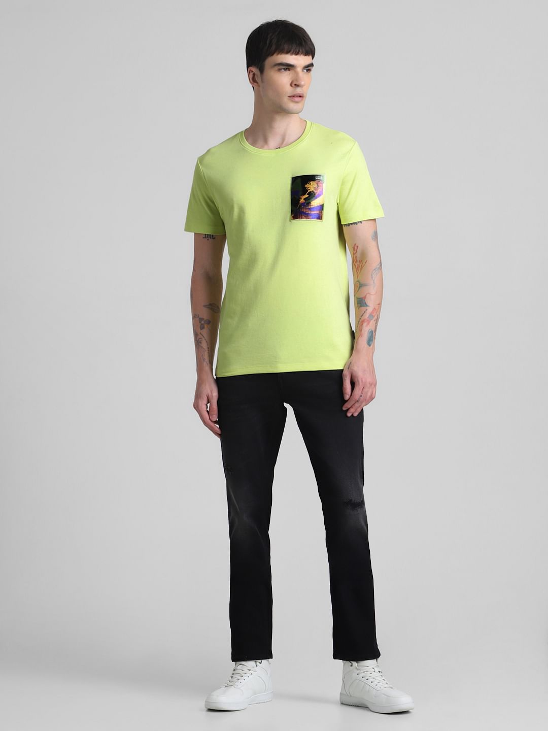 Green Applique Pocket T-shirt