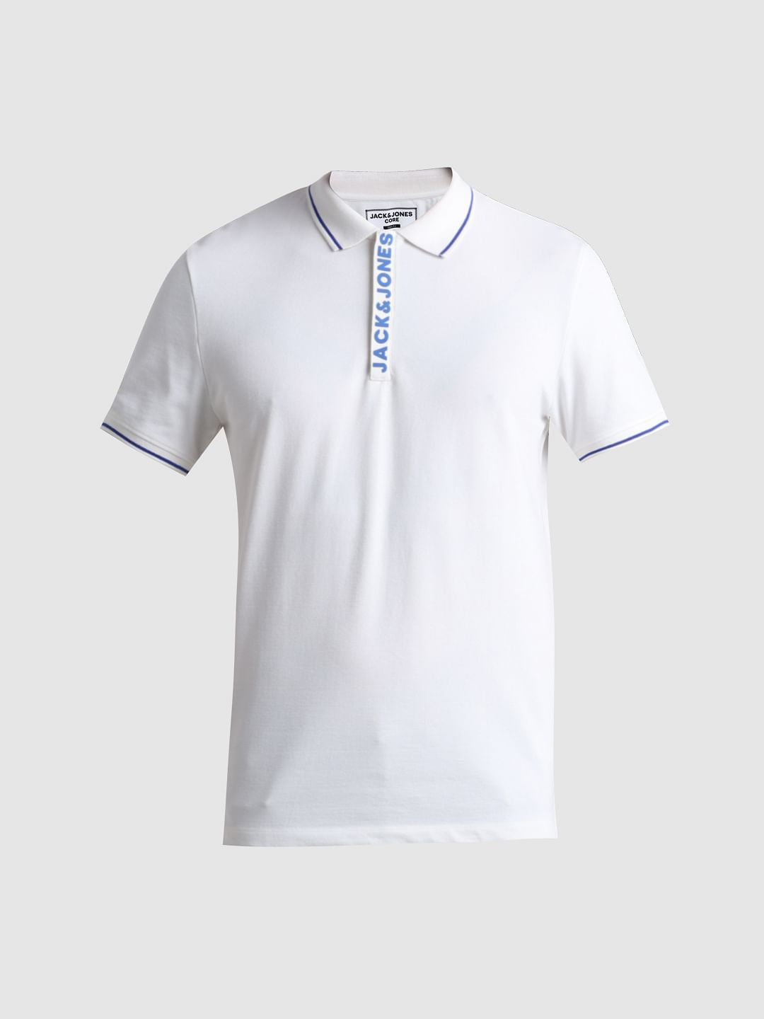 White Logo Tipping Polo T-shirt
