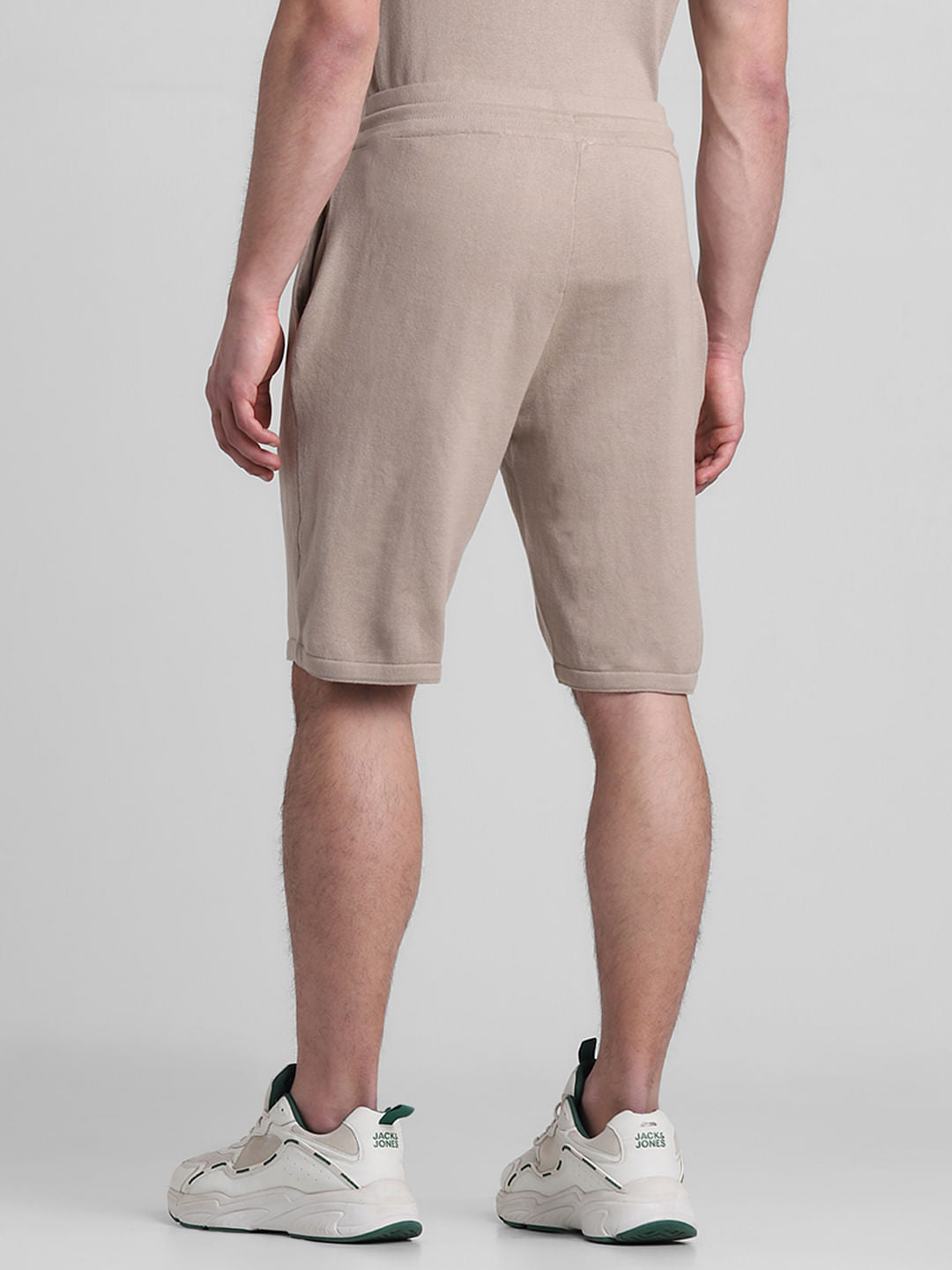 Brown Mid Rise Knitted Co-ord Set Shorts