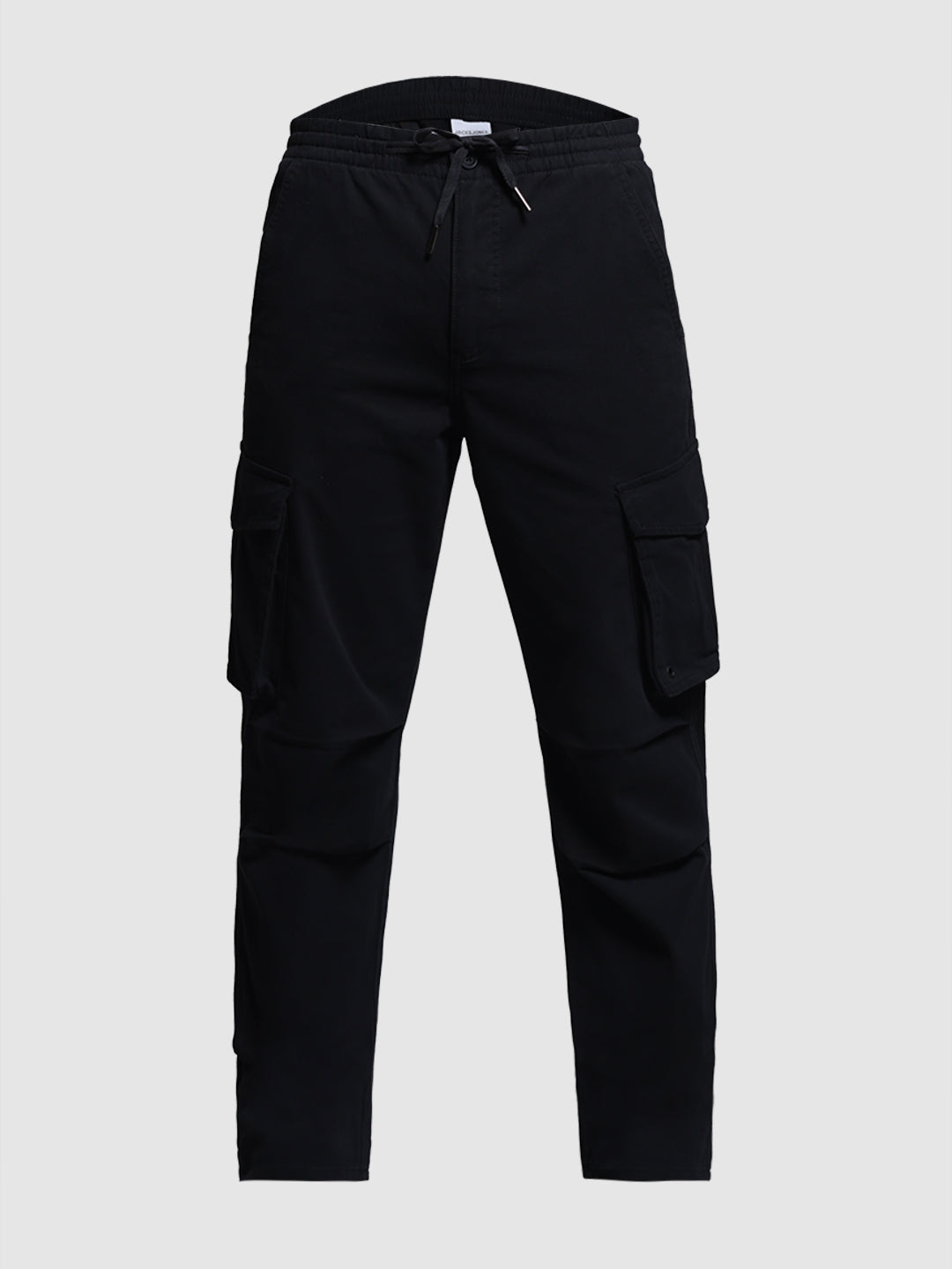 Black 6 Pocket Regular Fit Cargos