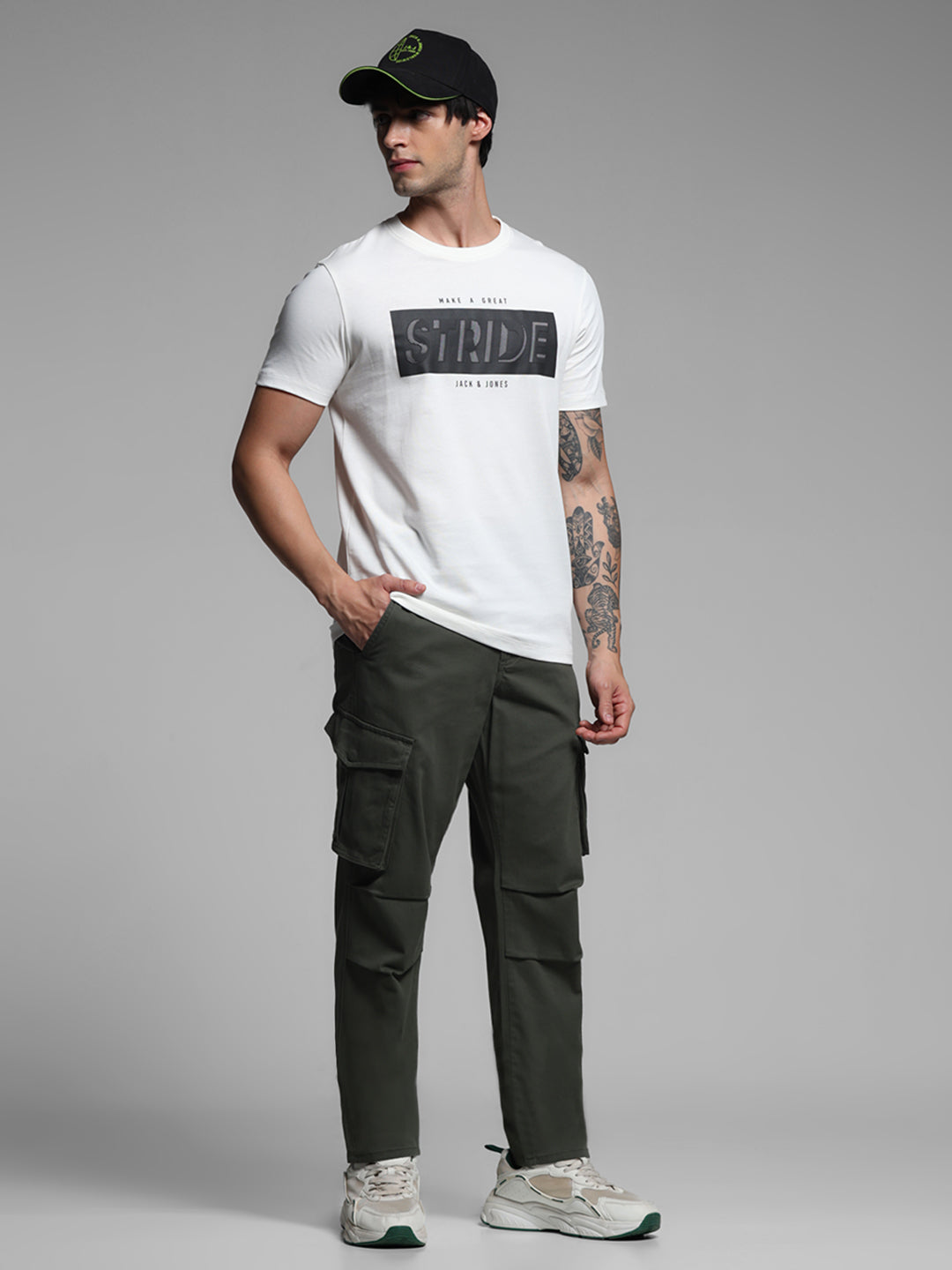 Mid Rise Kane Cargos - Olive