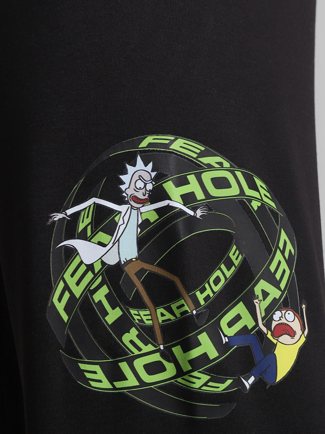 RICK & MORTY Black Mid Rise Printed Sweatpants