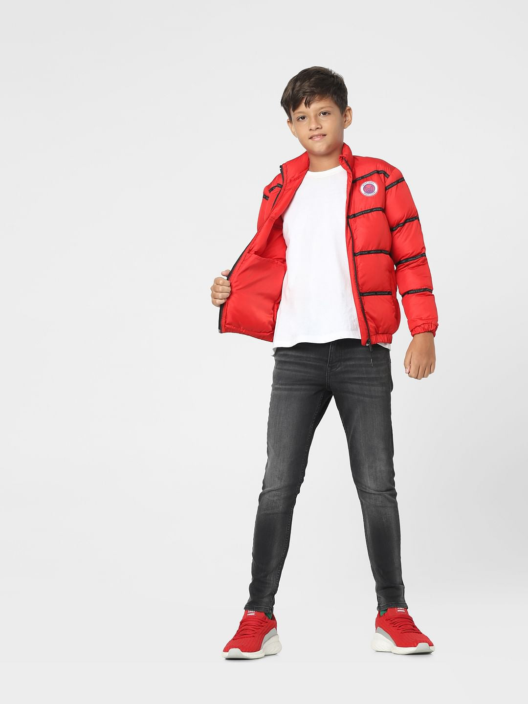 Dark Grey Mid Rise Slim Jeans