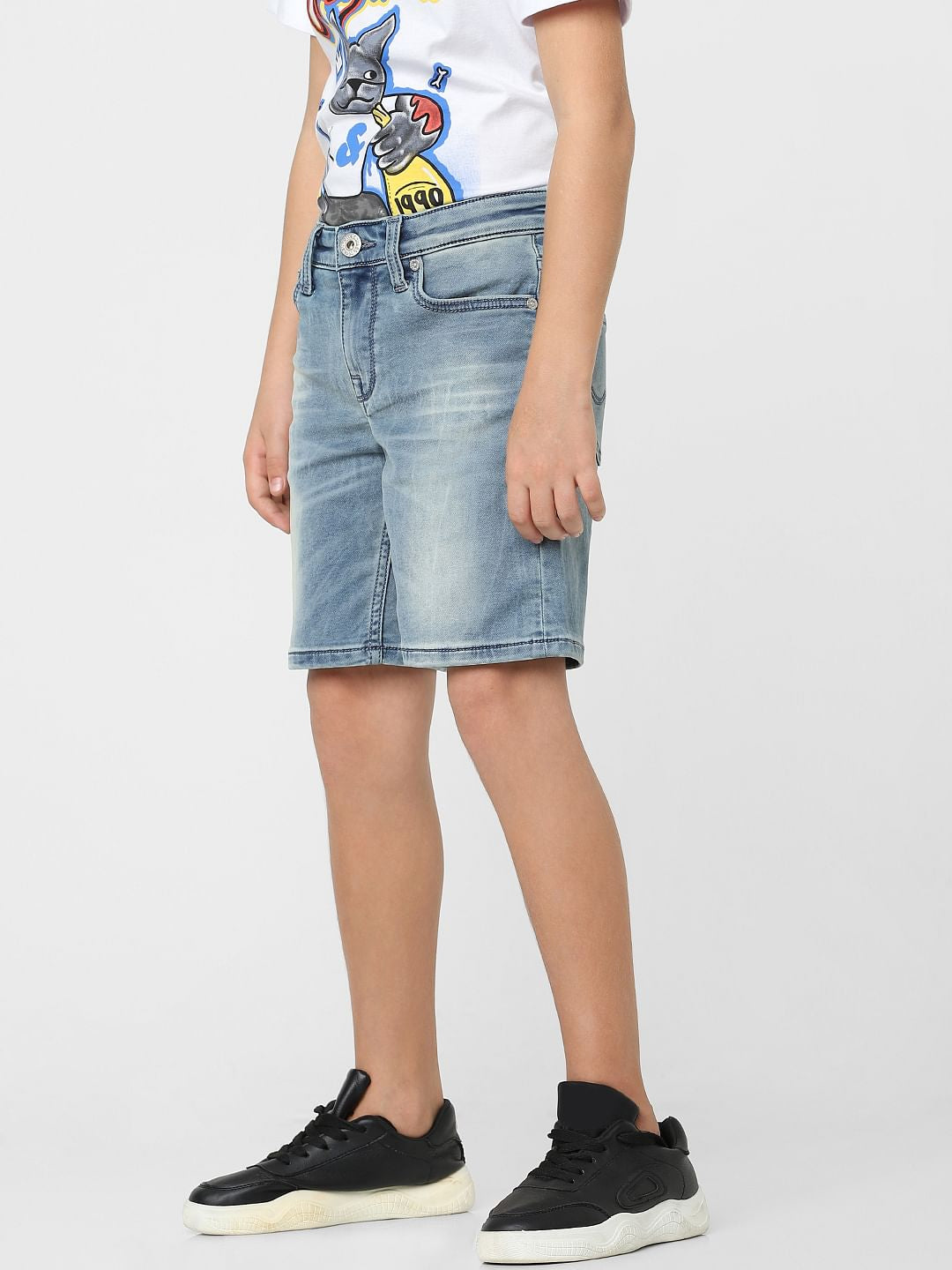 Boys Blue Mid Rise Denim Shorts