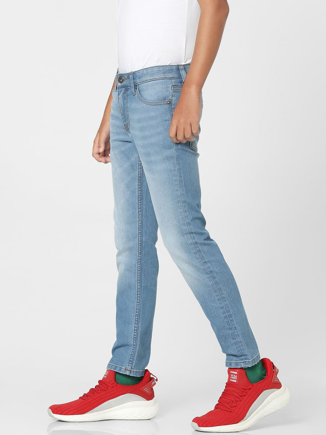 Light Blue Mid Rise Regular Jeans