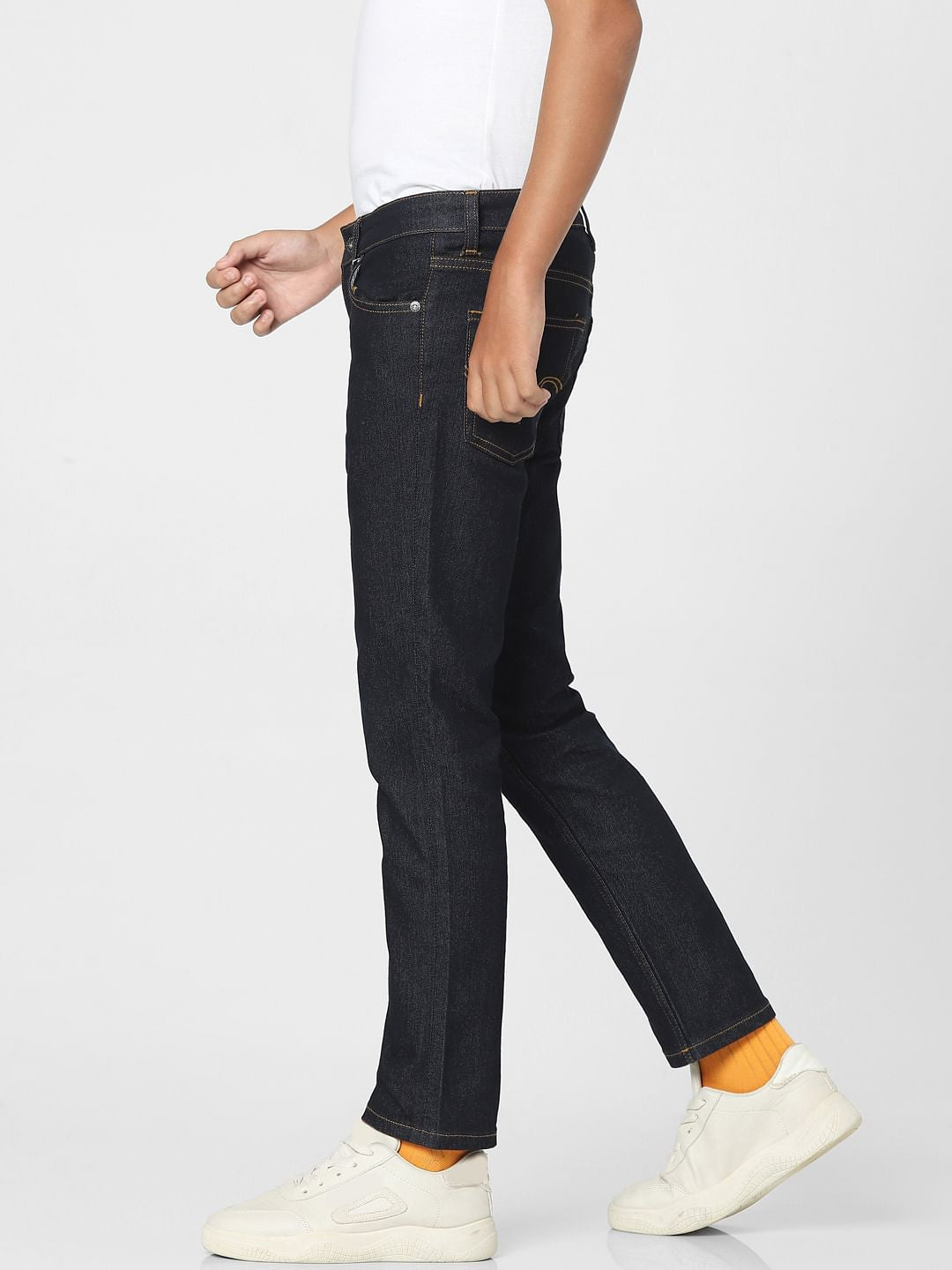Dark Blue Mid Rise Regular Jeans