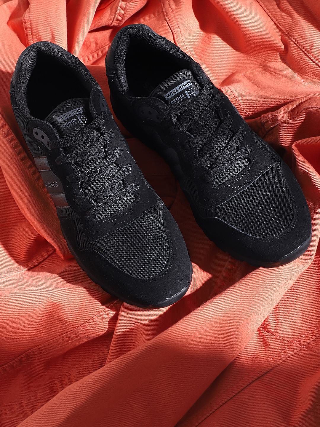 Black Mesh Detail Sneakers