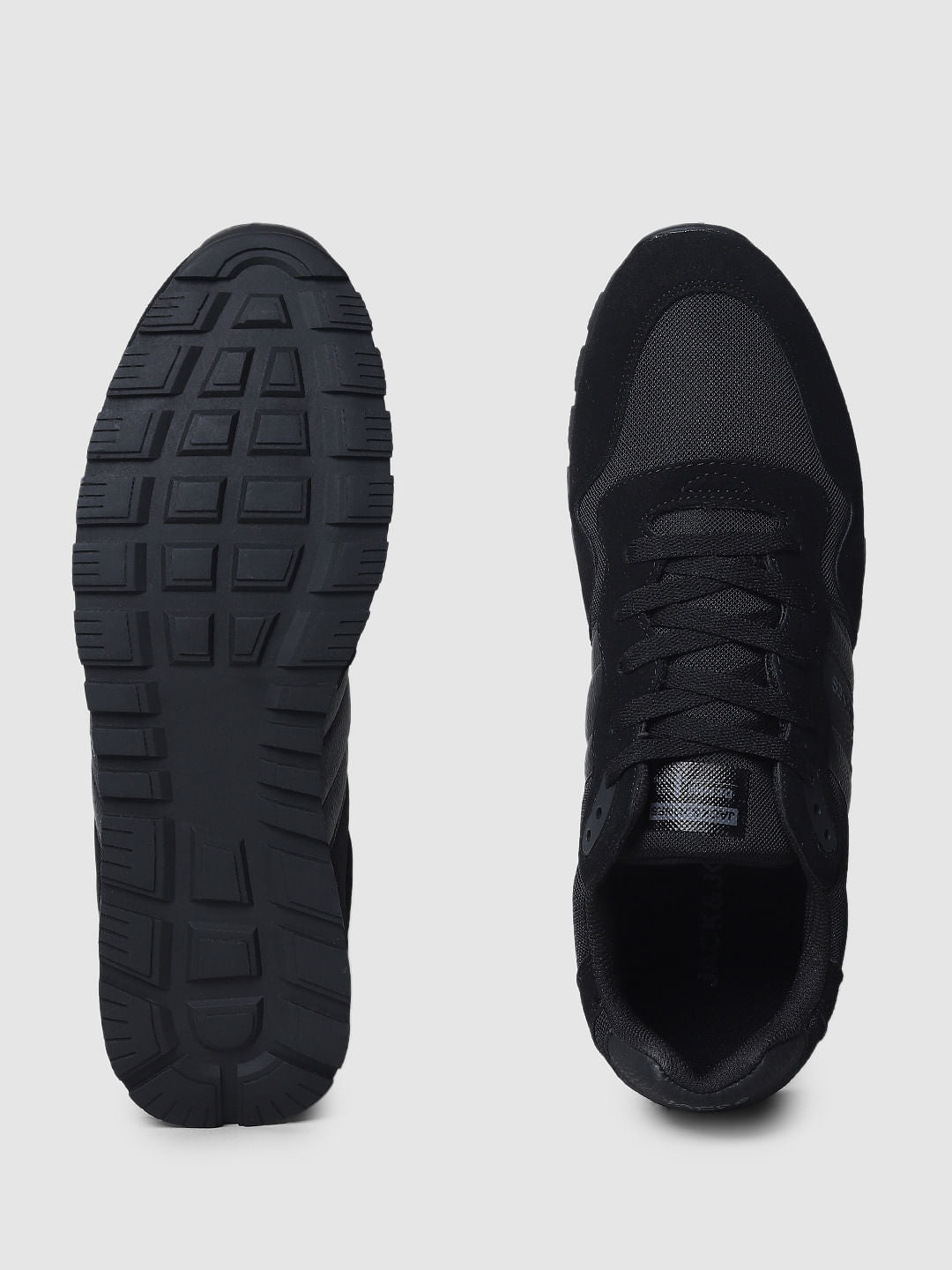 Black Mesh Detail Sneakers