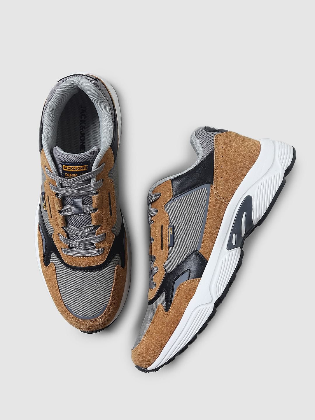 Brown Colourblocked Sneakers