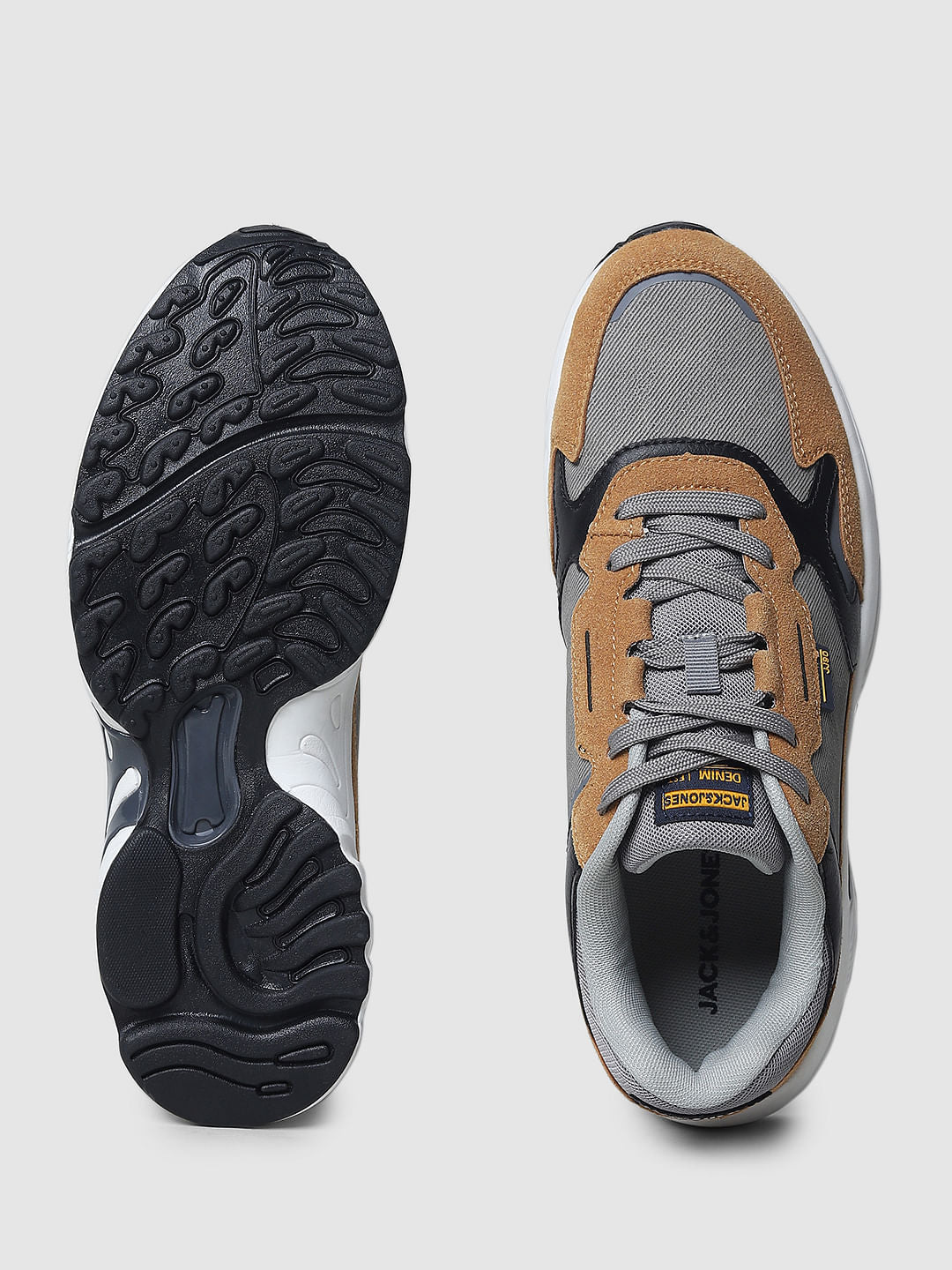 Brown Colourblocked Sneakers