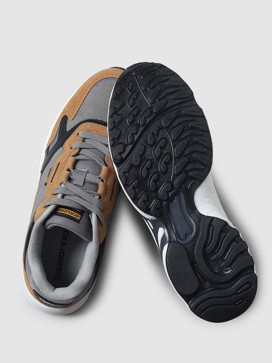Brown Colourblocked Sneakers
