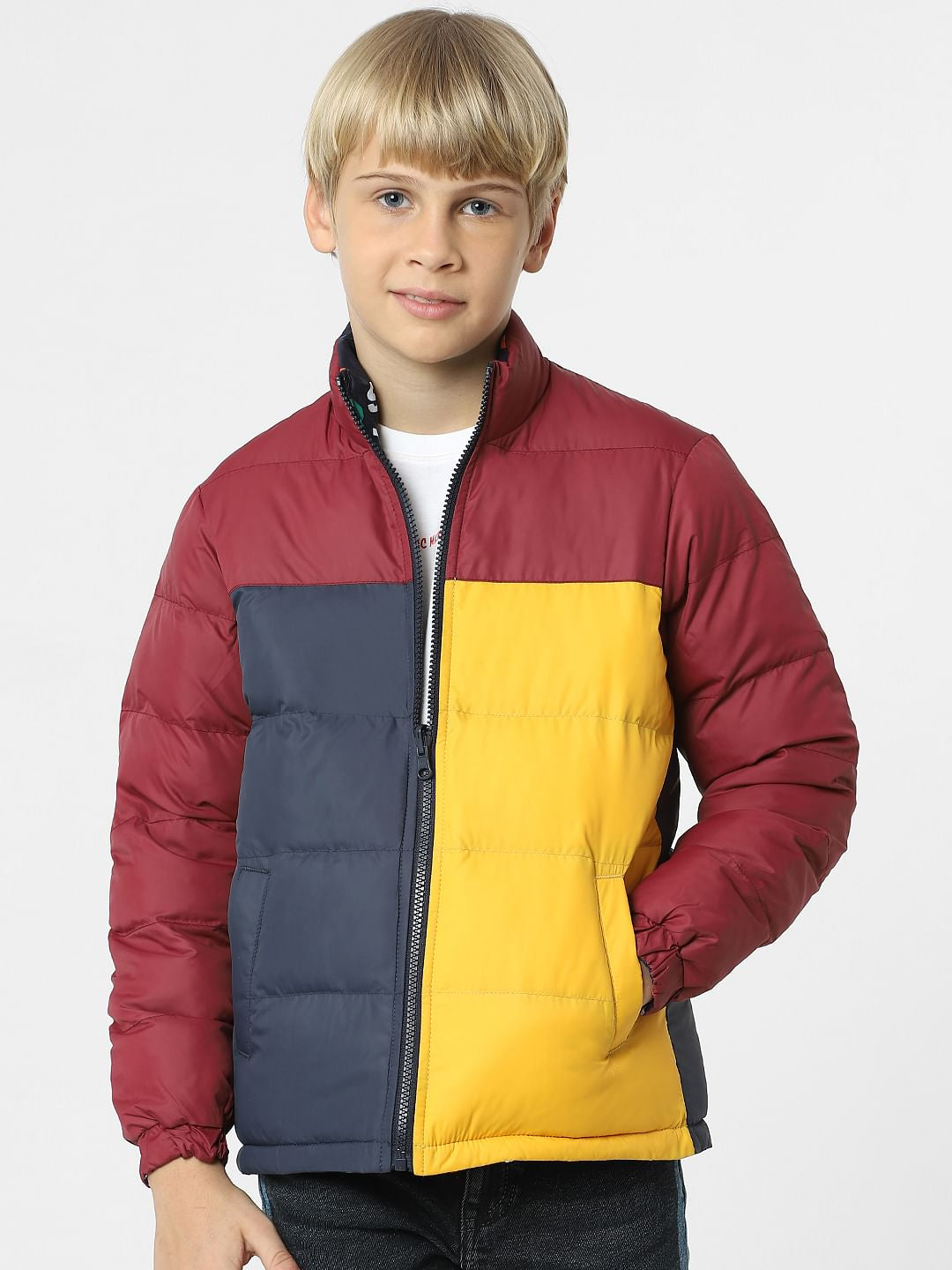 Boys Black Reversible Puffer Jacket