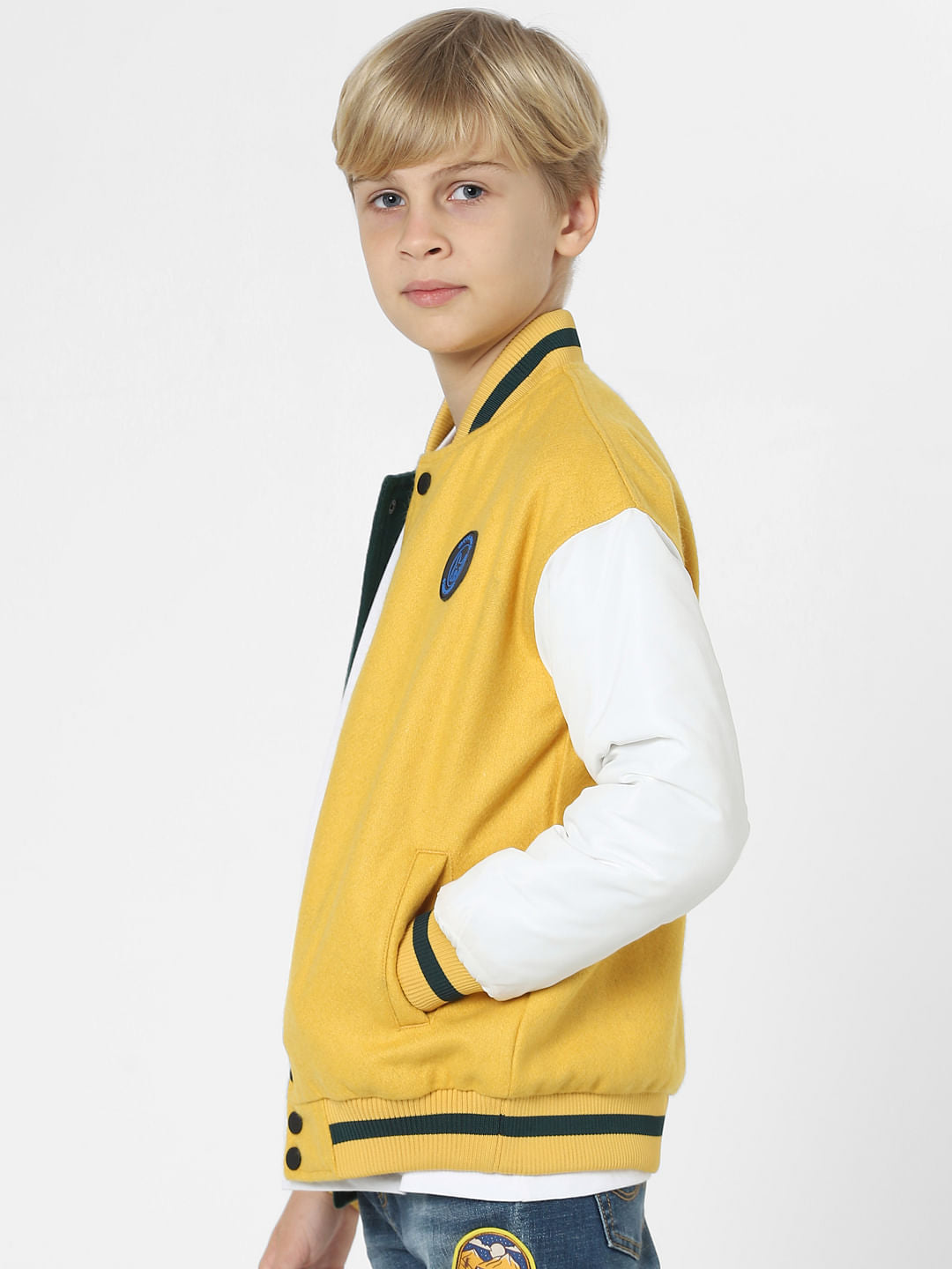 Boys Yellow Colourblocked Jacket