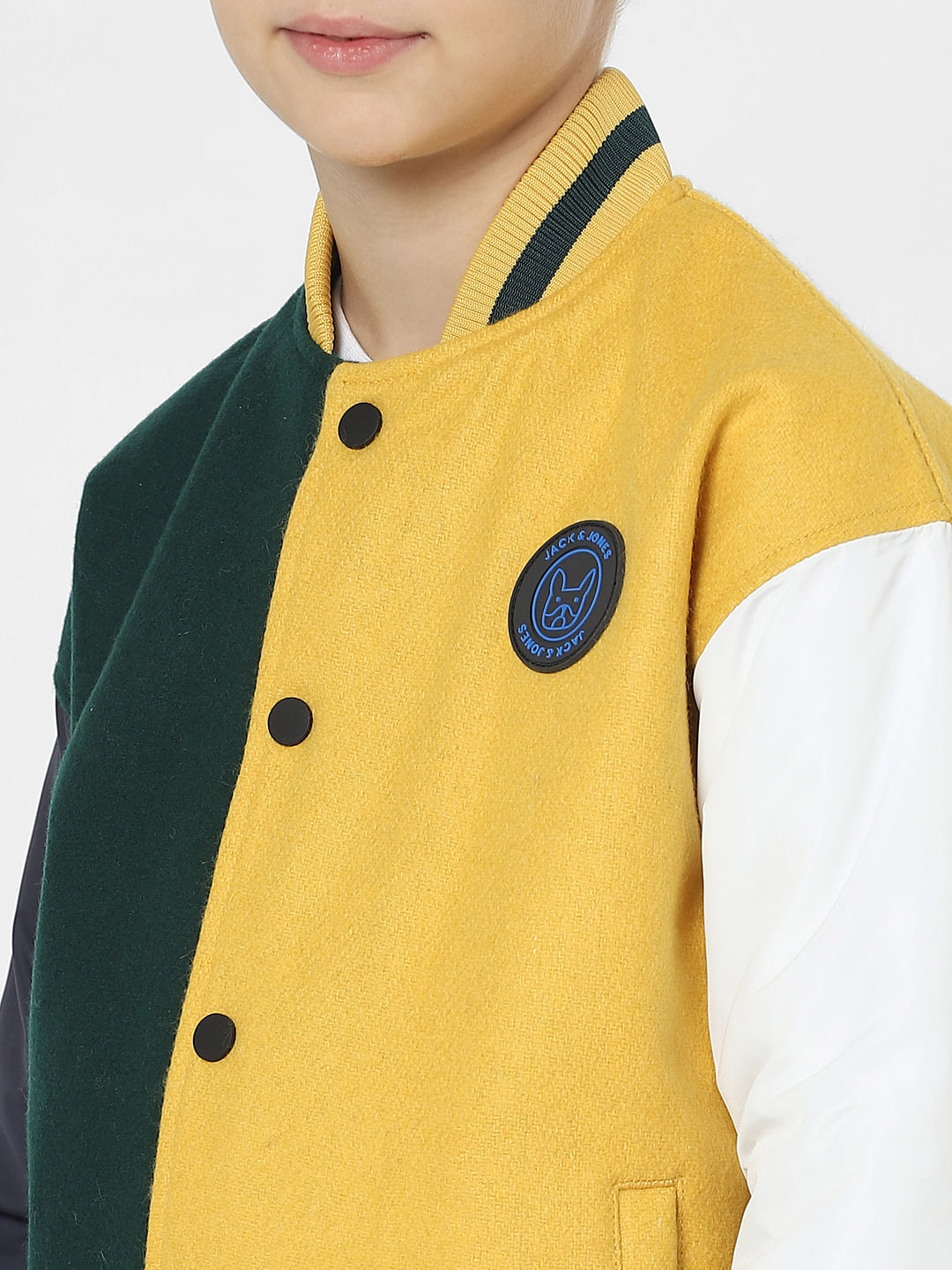 Boys Yellow Colourblocked Jacket