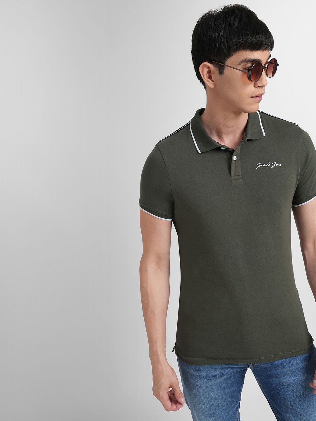 Olive Cotton Polo T-shirt