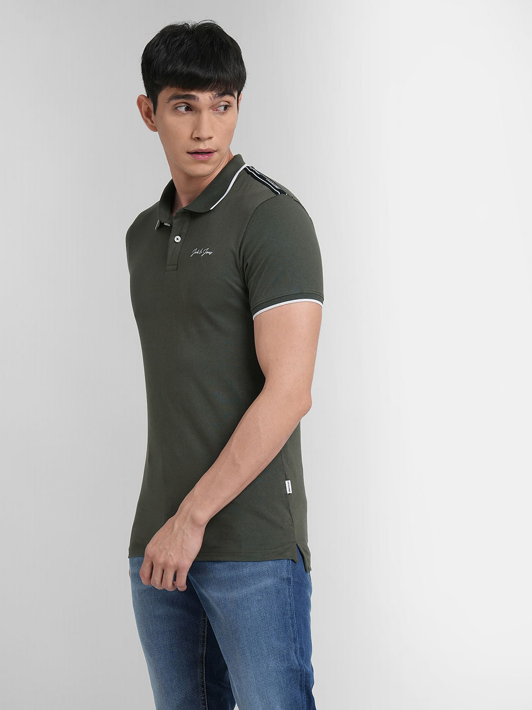 Olive Cotton Polo T-shirt