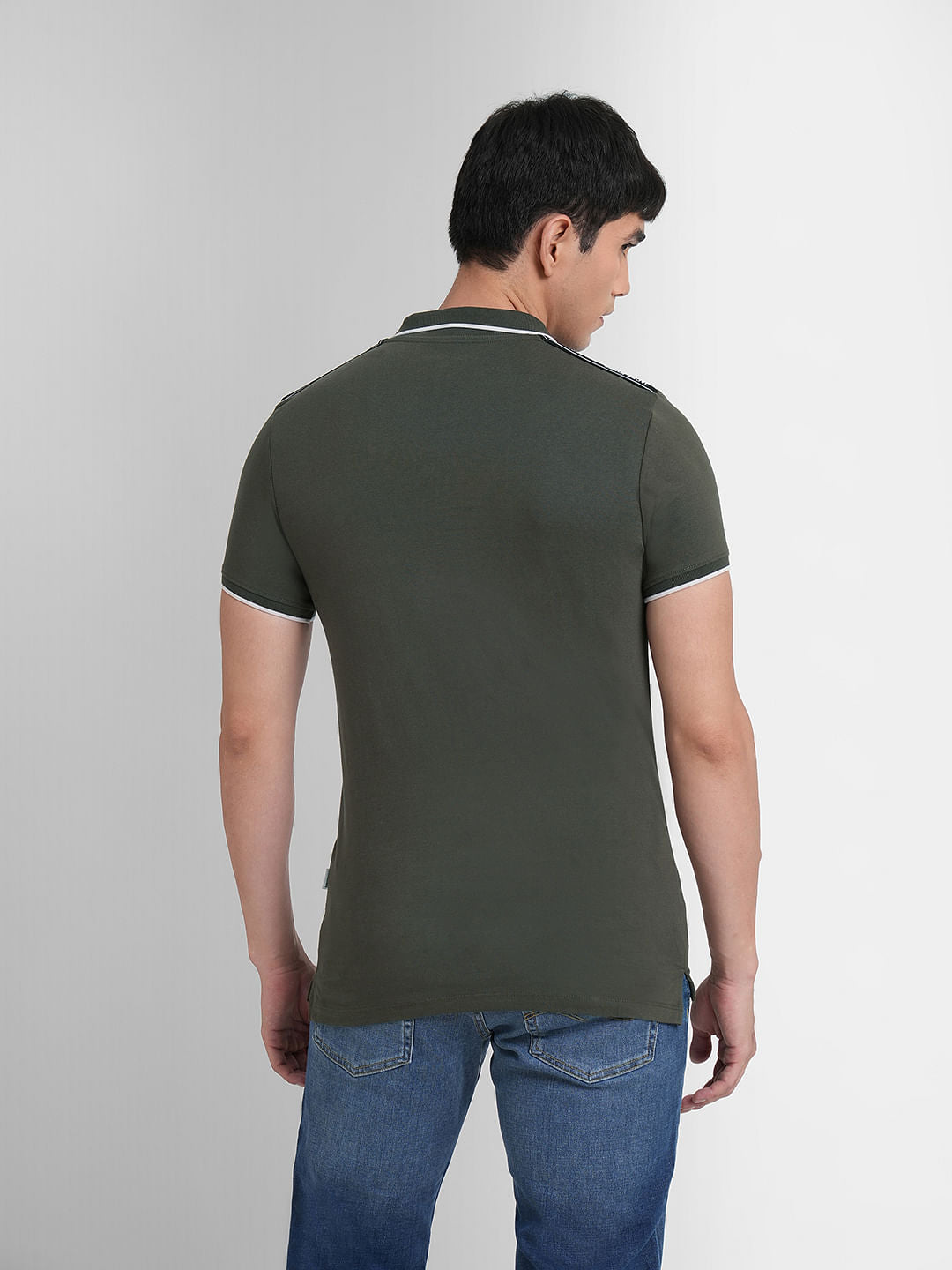 Olive Cotton Polo T-shirt