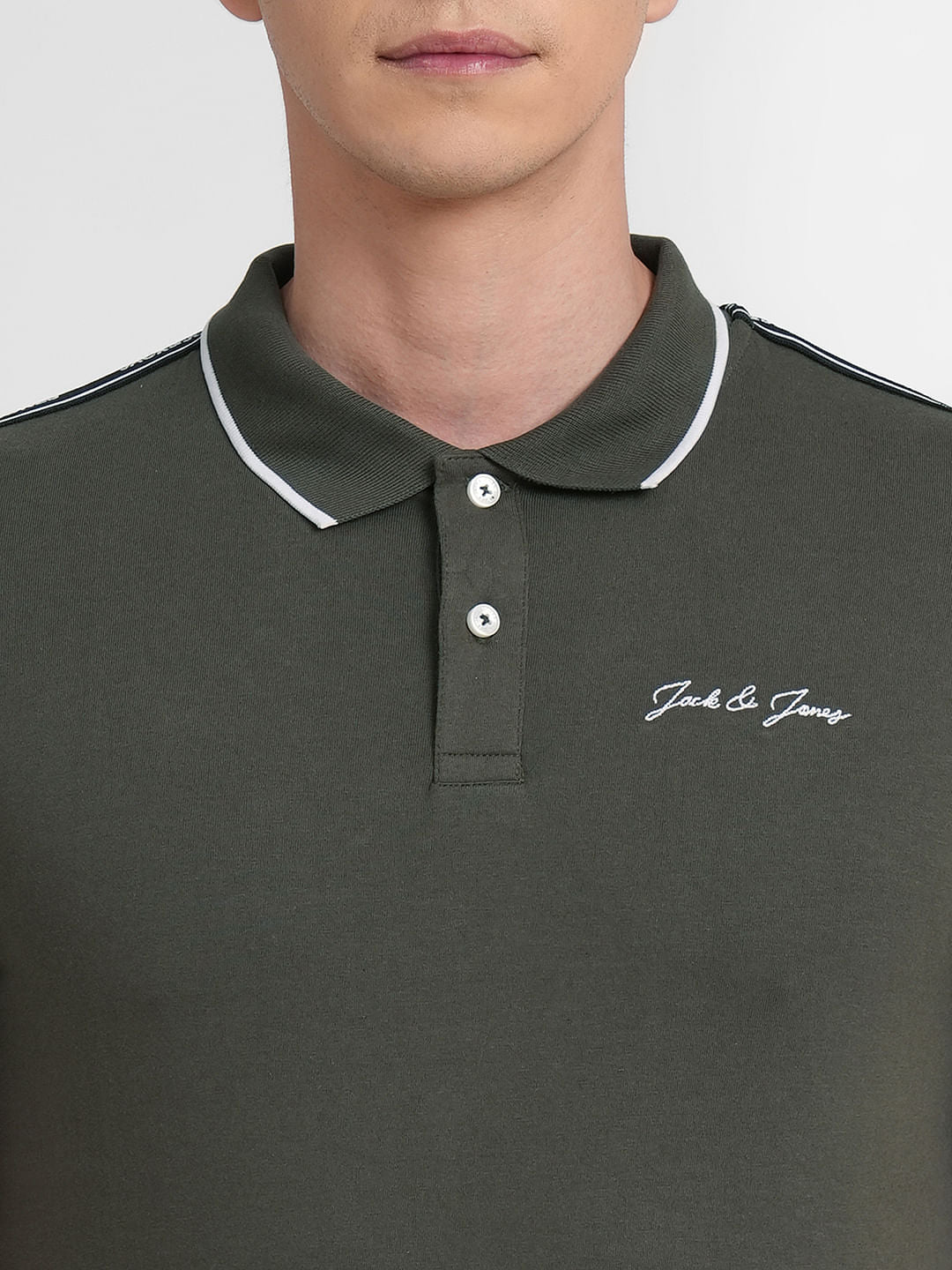 Olive Cotton Polo T-shirt