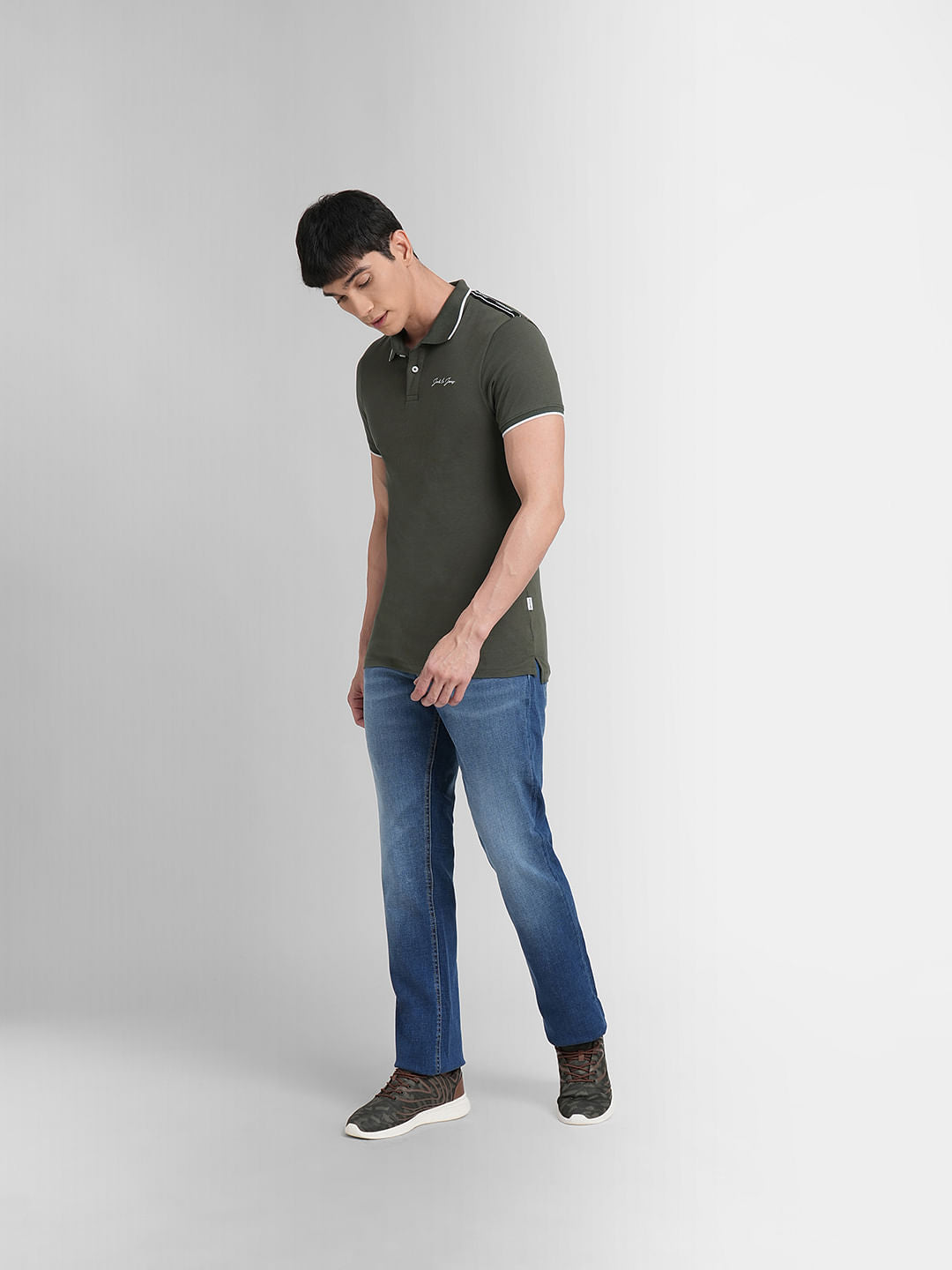 Olive Cotton Polo T-shirt