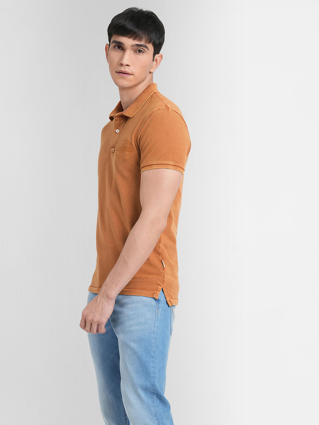 Brown Polo Neck T-shirt