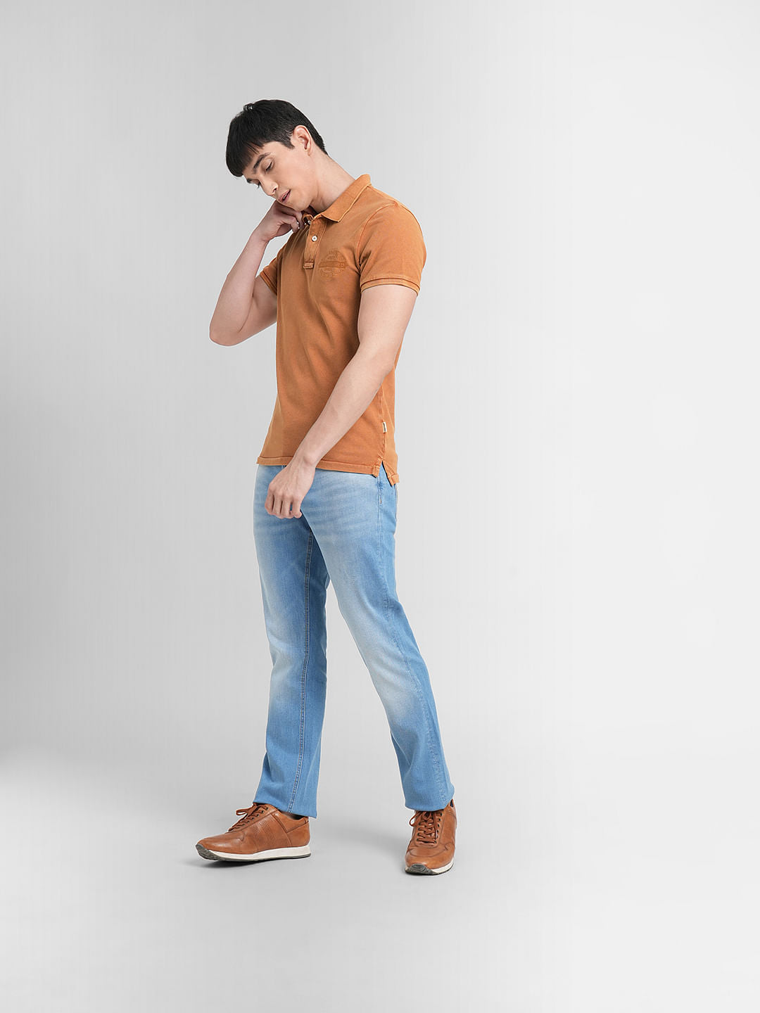 Brown Polo Neck T-shirt