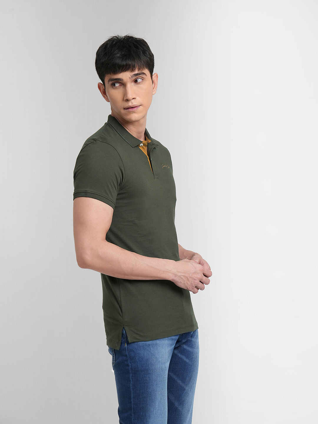 Olive Polo Neck T-shirt