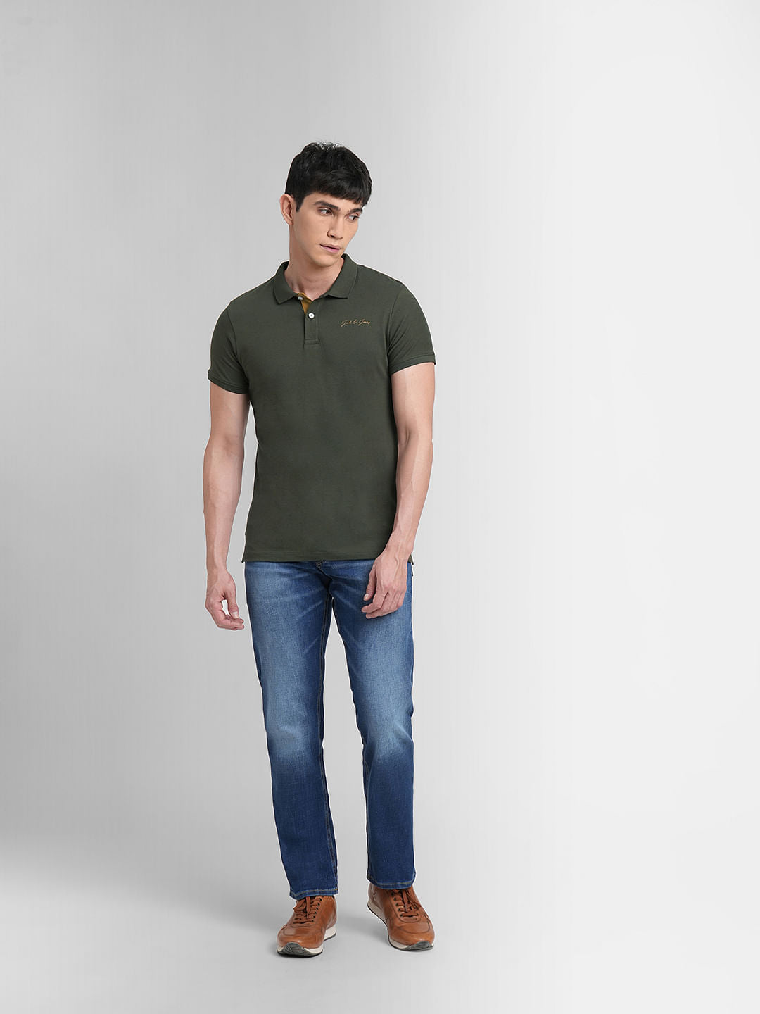 Olive Polo Neck T-shirt