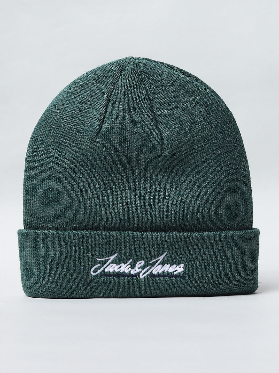 Green Logo Print Beanie