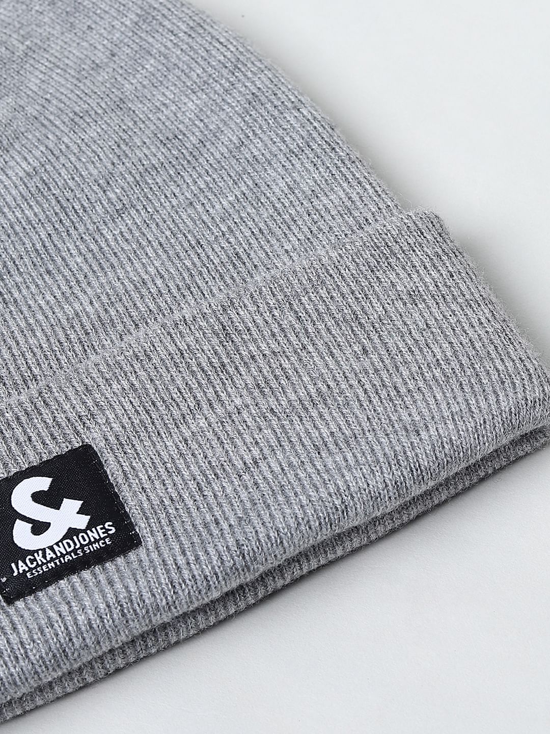 Light Grey Logo Print Beanie