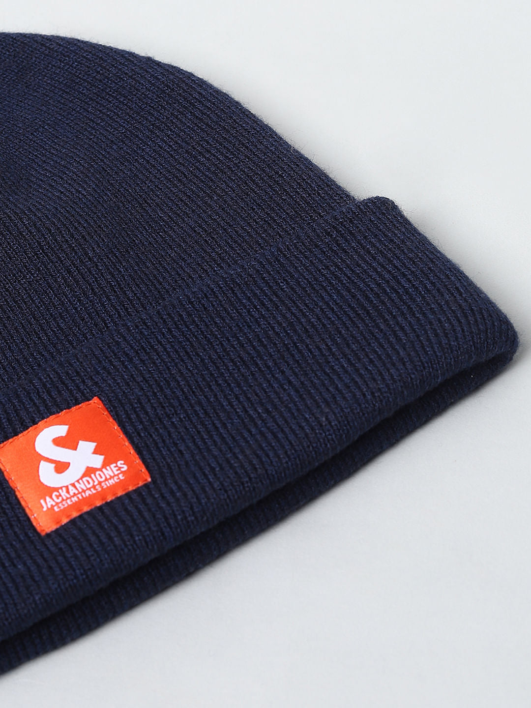 Dark Blue Logo Print Beanie