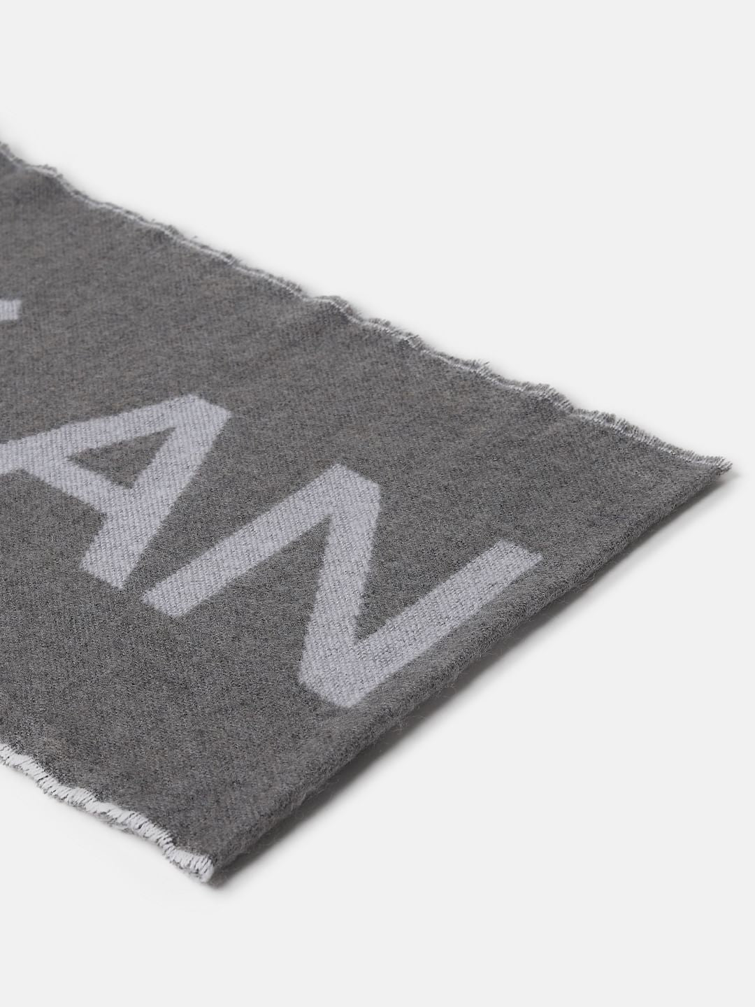 Grey Logo Print Scarf