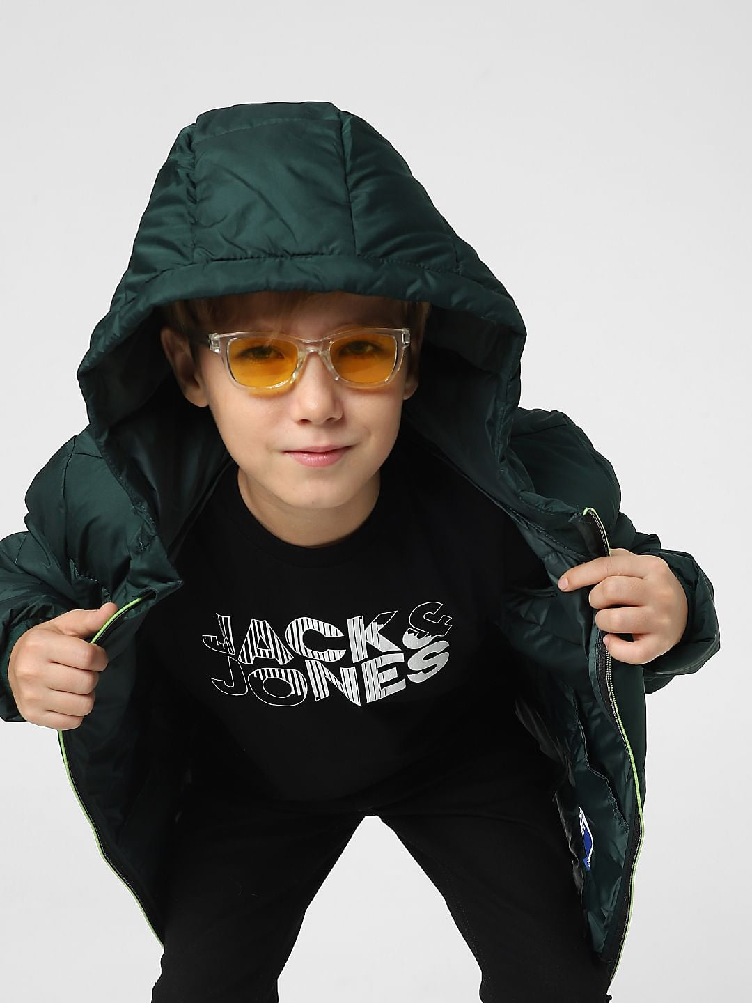 Boys Green Puffer Jacket