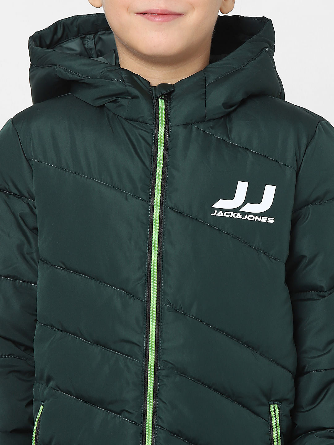 Boys Green Puffer Jacket