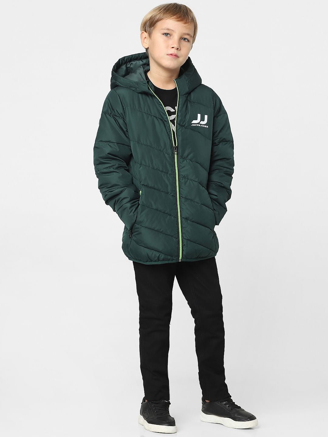 Boys Green Puffer Jacket
