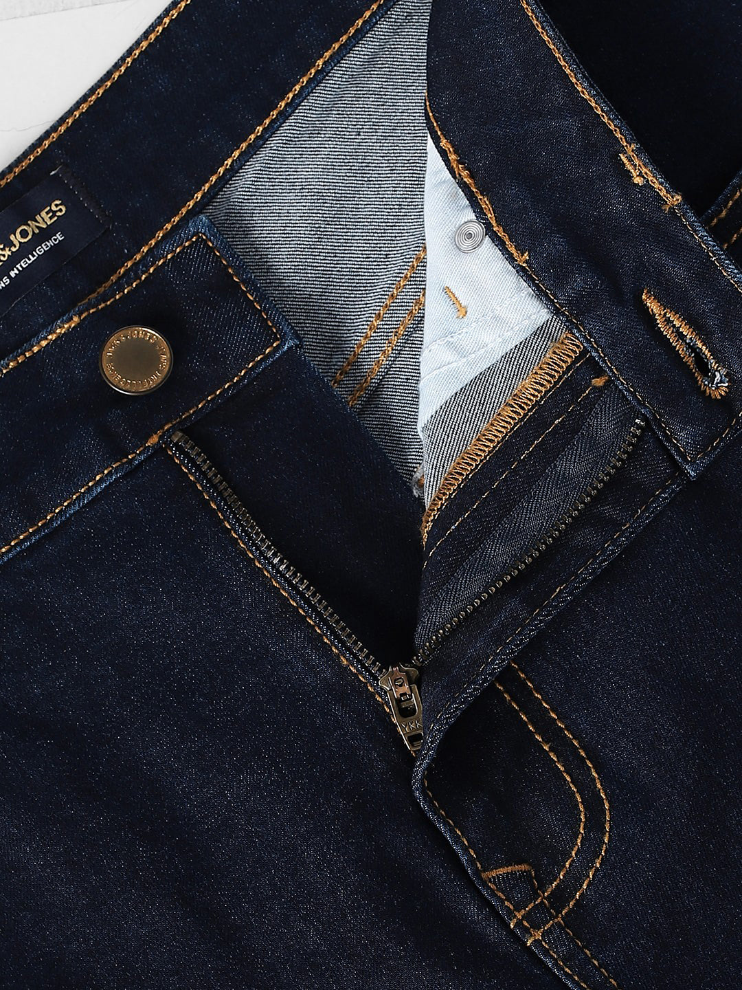 Men's Dark Blue Solid Bootcut Stretch Jeans