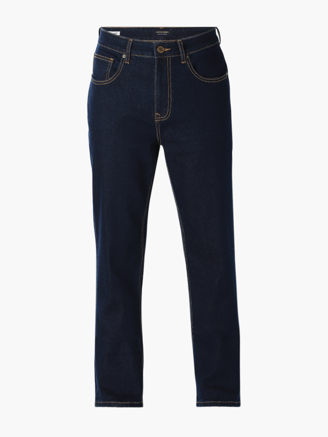 Men's Dark Blue Solid Bootcut Stretch Jeans